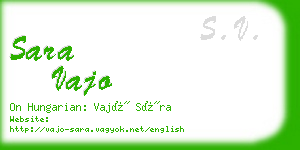 sara vajo business card